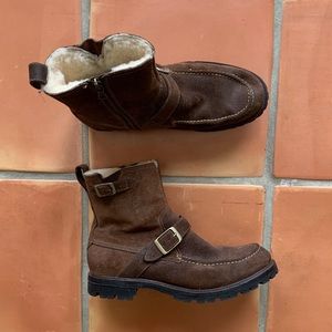 John Varvatos Suede Men’s Shearling Brown Boots